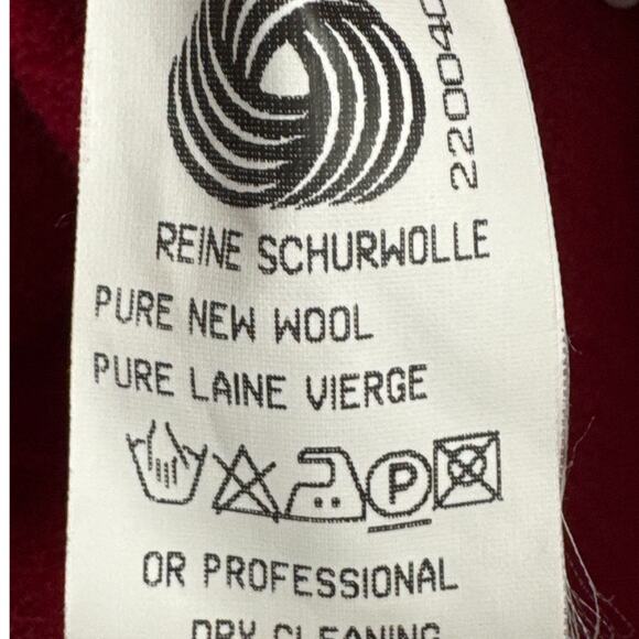 Vintage Geiger Collections Wool Cardigan Jacket Red Embroidered Pockets Size 10 - Picture 8 of 9